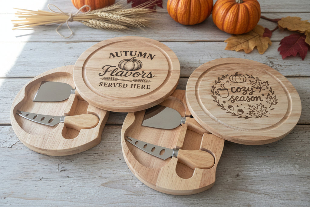 Round Small Cheese Charcuterie Board with Knife