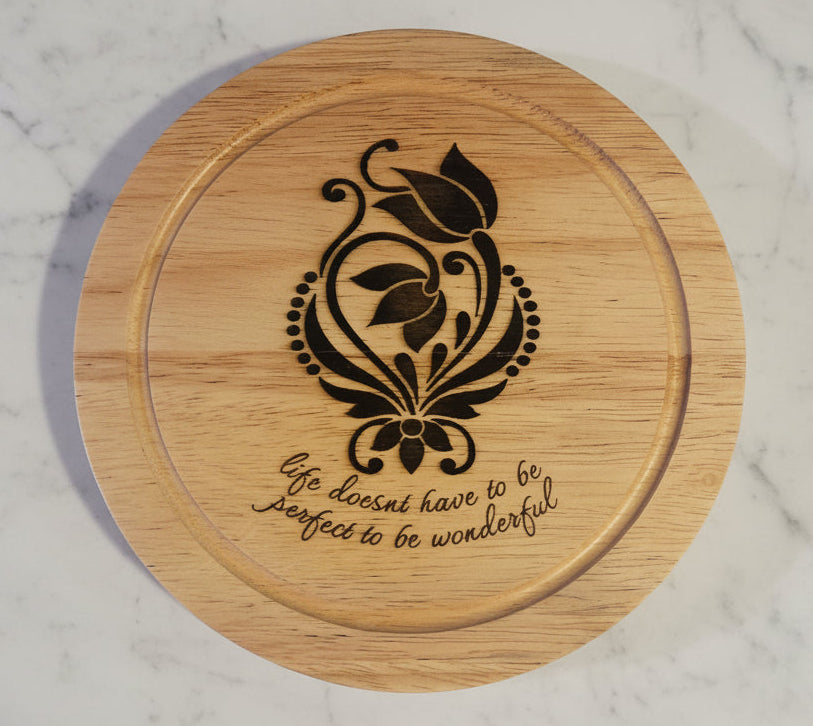 Round Small Cheese Charcuterie Board with Knife
