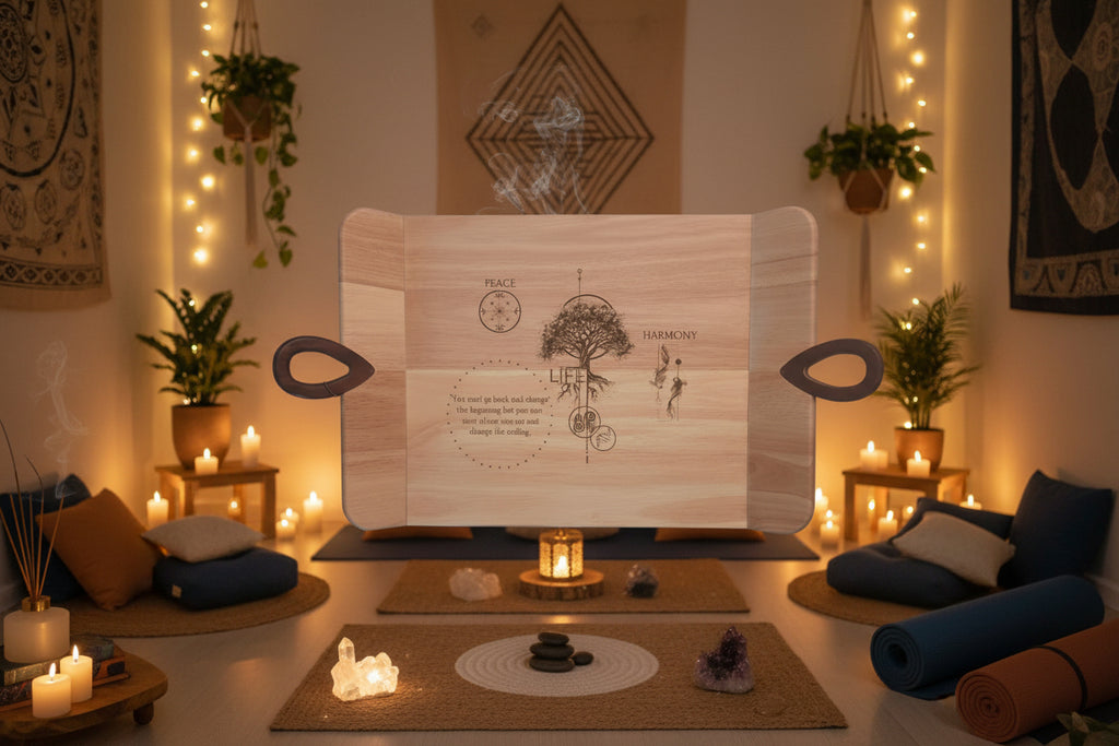 Tree of Life Wooden Meditation Tray - Engraved Inspirational Quote
