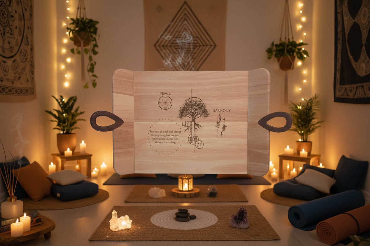 Tree of Life Wooden Meditation Tray - Engraved Inspirational Quote