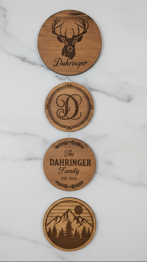 Arcadian Wooden Coasters - Set of 4