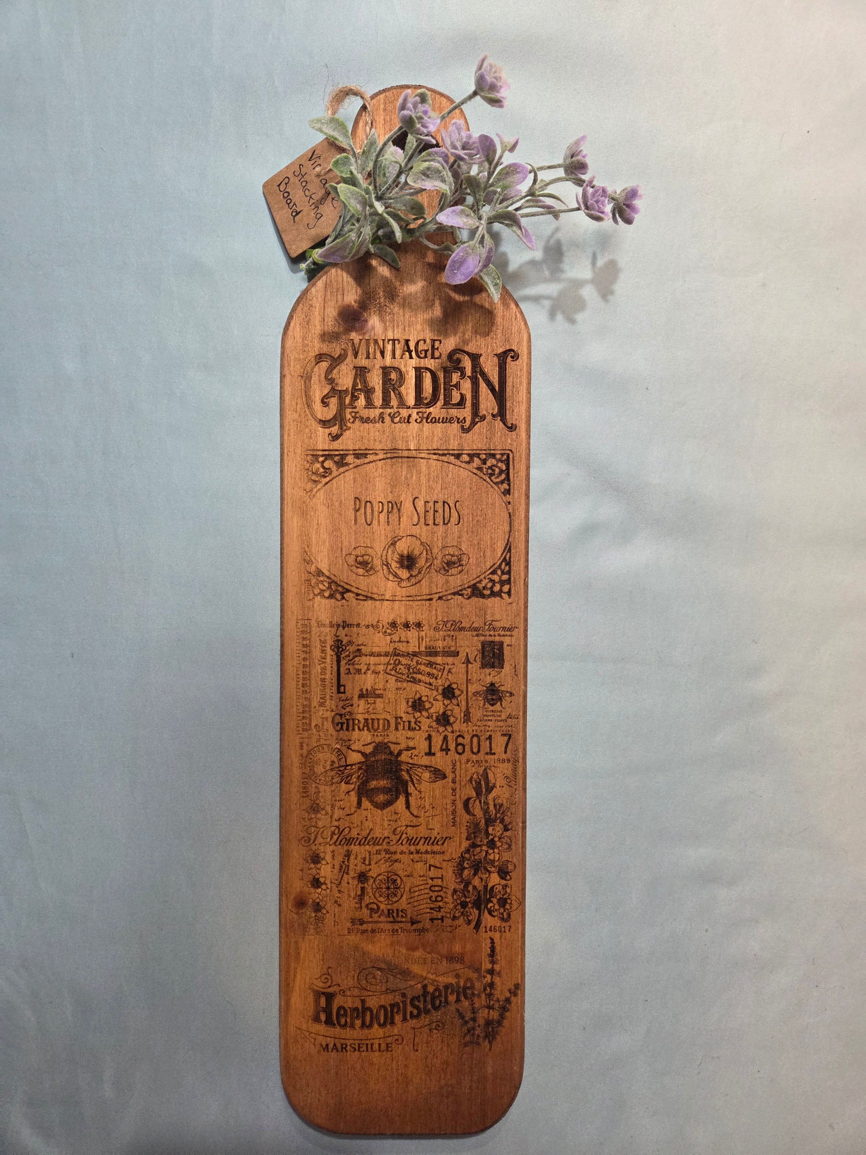 Vintage Garden Laser Engraved Stacking Wall Board