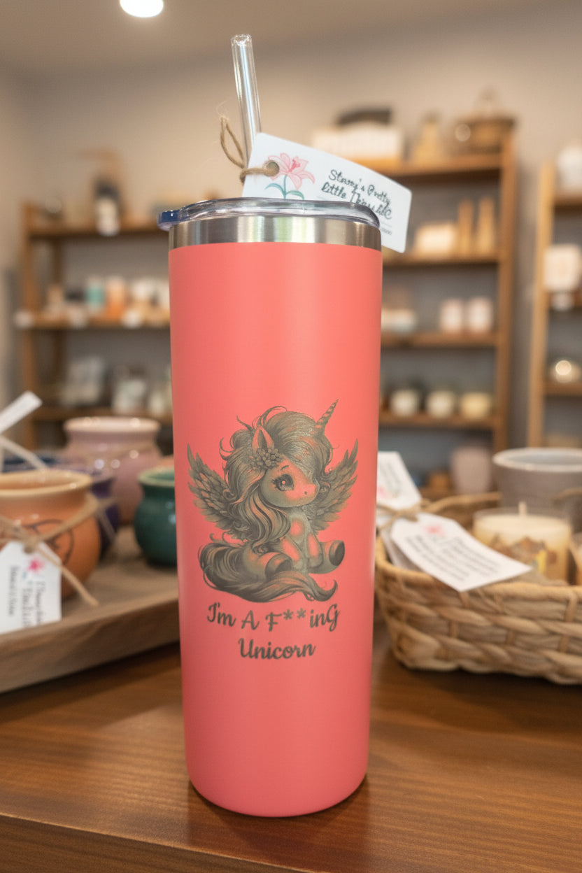 20oz Decorative Tumbler – Fun Colors & Double-Wall Insulation